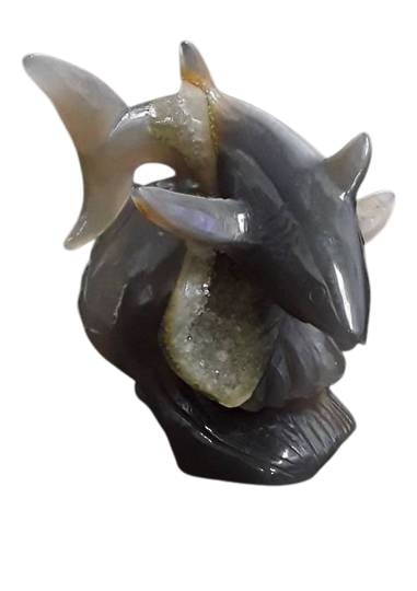 Carved Agate Crystal Shark